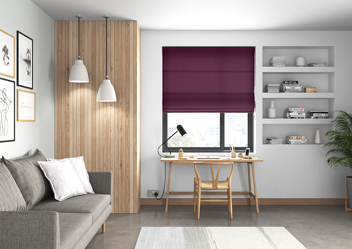Faux Suede, Aubergine - Roman Blind - Image 5
